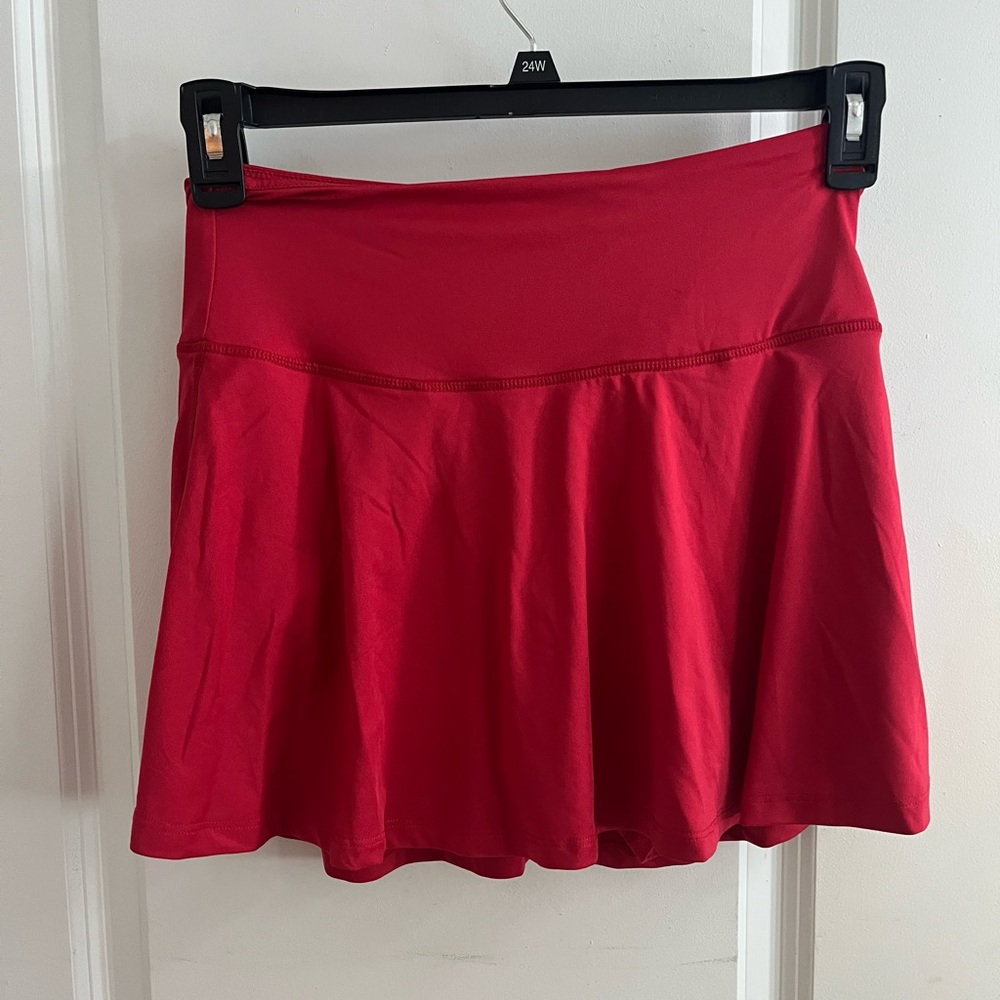 Vibrant Red Skater Skirt